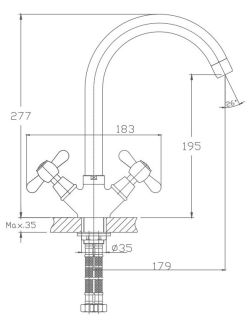 Смеситель для кухни Haiba HB4525 хром